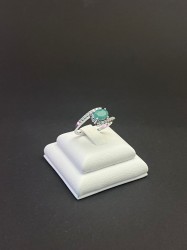 Anillo plata con esmeralda y zirconias